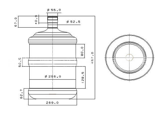 640x461 gallon water bottle pet blowing machine semi automatic one hole - Gallon Drawing