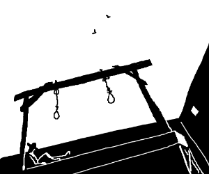 300x250 Person Sitting - Gallows Drawing