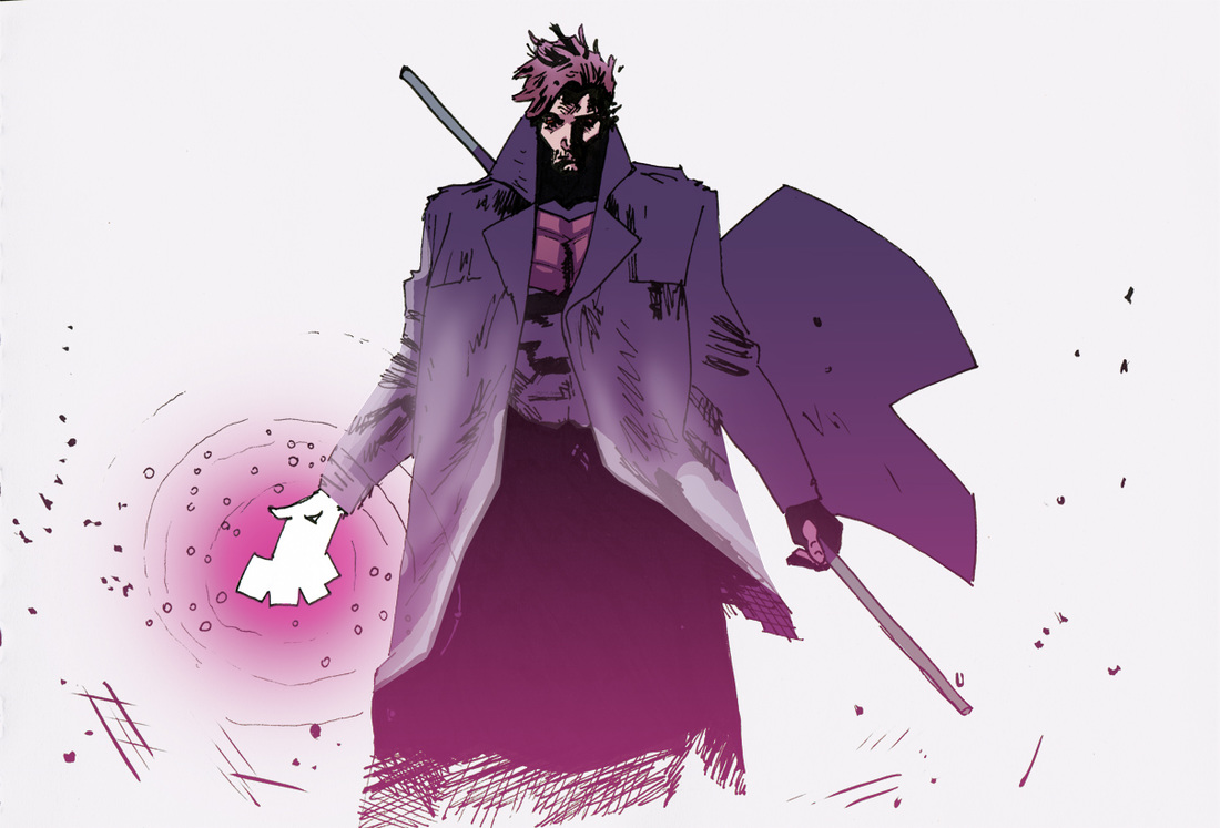 1100x747 Gambit Drawing, Flat And Color - Gambit Drawing