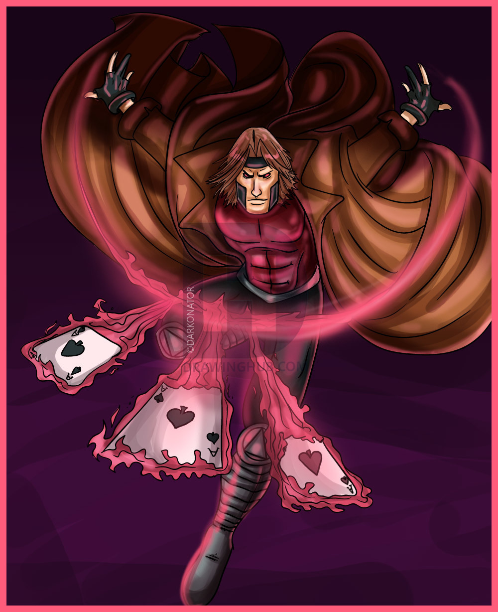 1000x1228 How To Draw Gambit, Step - Gambit Drawing