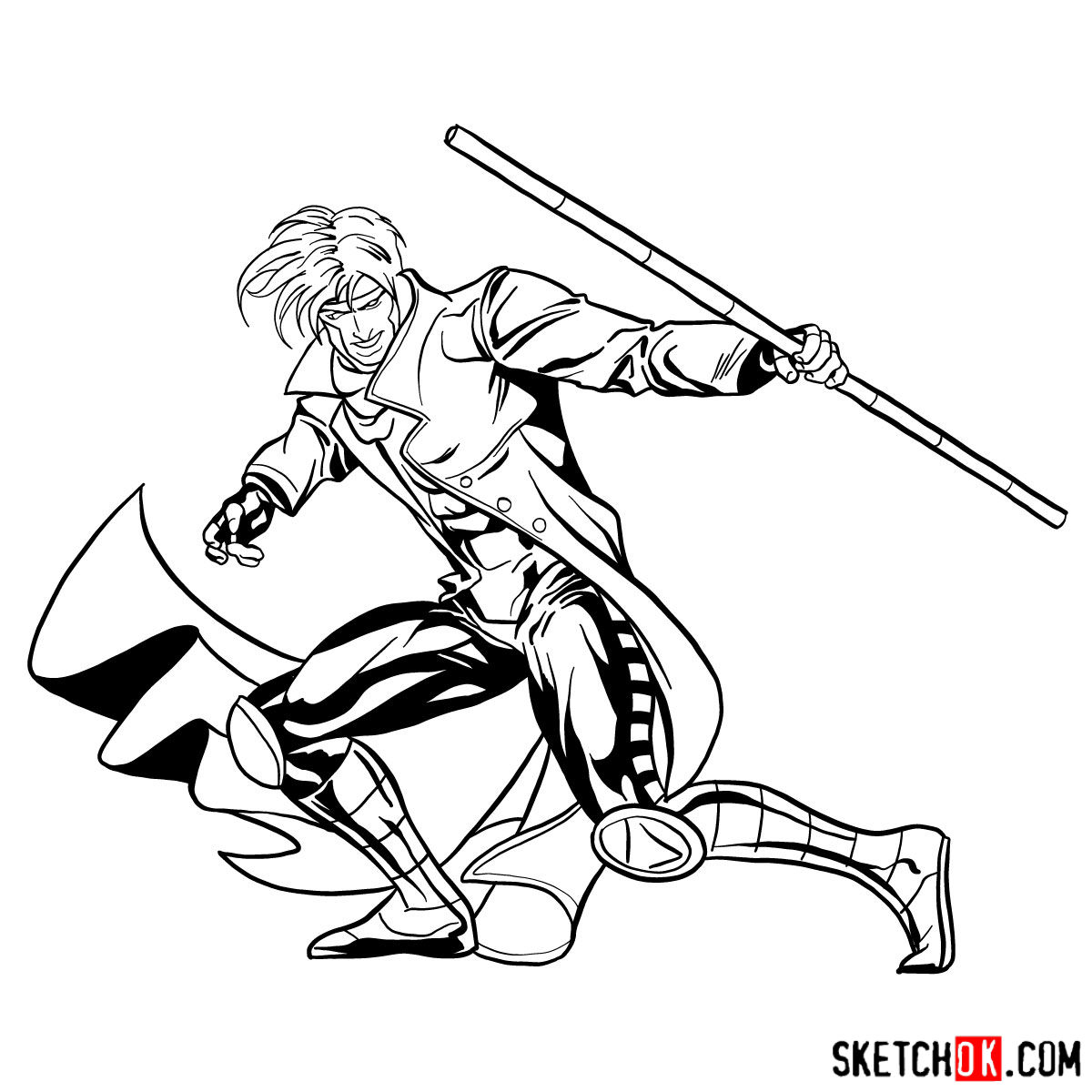 1200x1200 How To Draw Gambit From X Men - Gambit Drawing