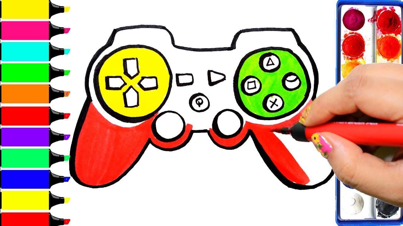 1280x720 game console coloring - Game Console Drawing