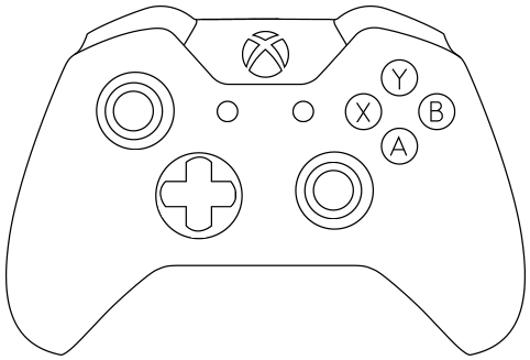 482x327 Xbox One Controller Template - Game Controller Drawing