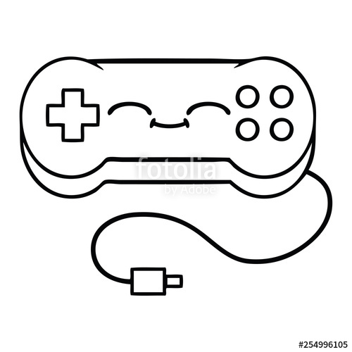 500x500 Line Drawing Cartoon Game Controller Stock Image And Royalty Free - Game Controller Drawing