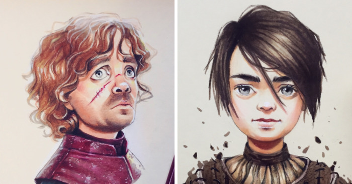 700x367 I Draw Cartoon Versions Of Game Of Thrones Characters Bored Panda - Game Of Thrones Drawings