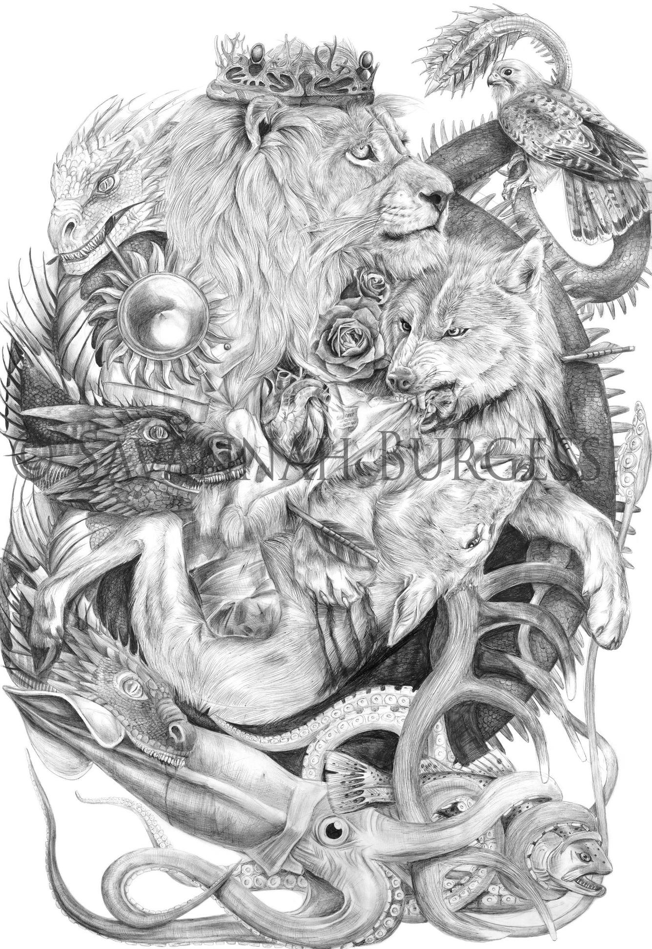 1336x1944 Season I Finished My Massive Game Of Thrones Drawing Enjoy - Game Of Thrones Drawings