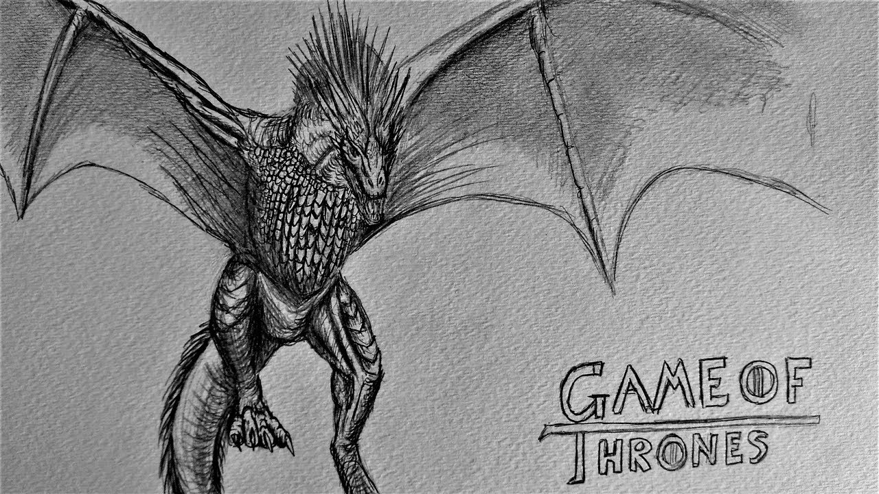 1280x720 Drawing The Dragon From Game Of Thrones - Game Of Thrones Drawings