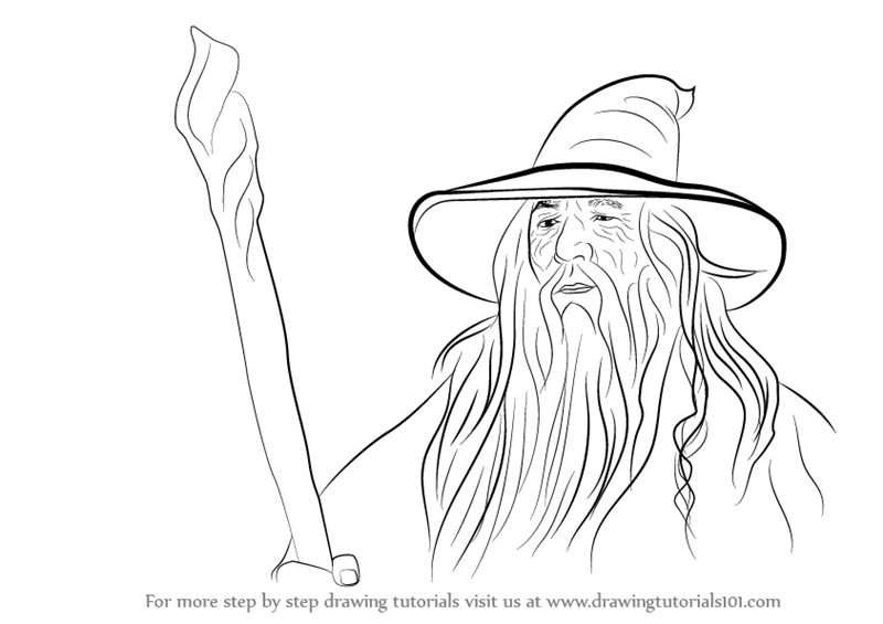 800x565 Learn How To Draw Gandalf From Lord Of The Rings - Gandalf Drawing