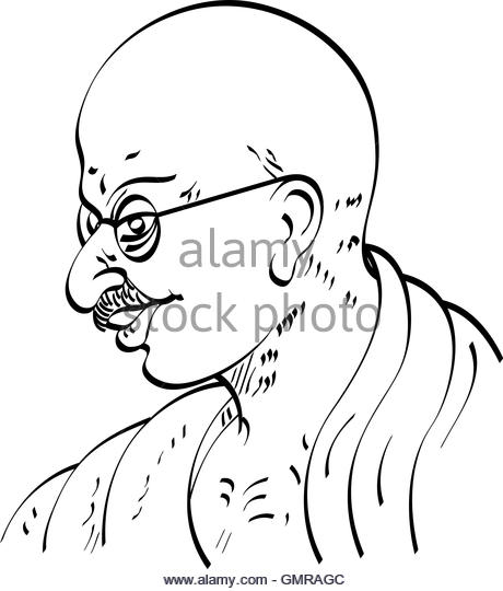 460x540 Huge Collection Of 'gandhi Drawing Outline' Download More Than - Gandhi Drawing Outline