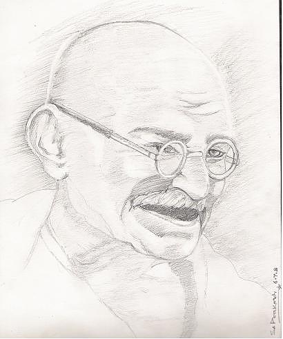 410x491 mahatma gandhi drawing - Gandhi Drawing Outline