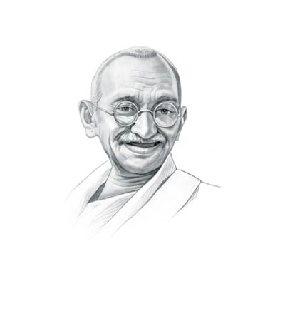 Gandhi Drawing Outline at PaintingValley.com | Explore collection of ...