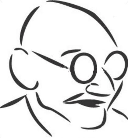 420x452 Gandhiji Sketch Drawing Easy - Gandhi Drawing Outline