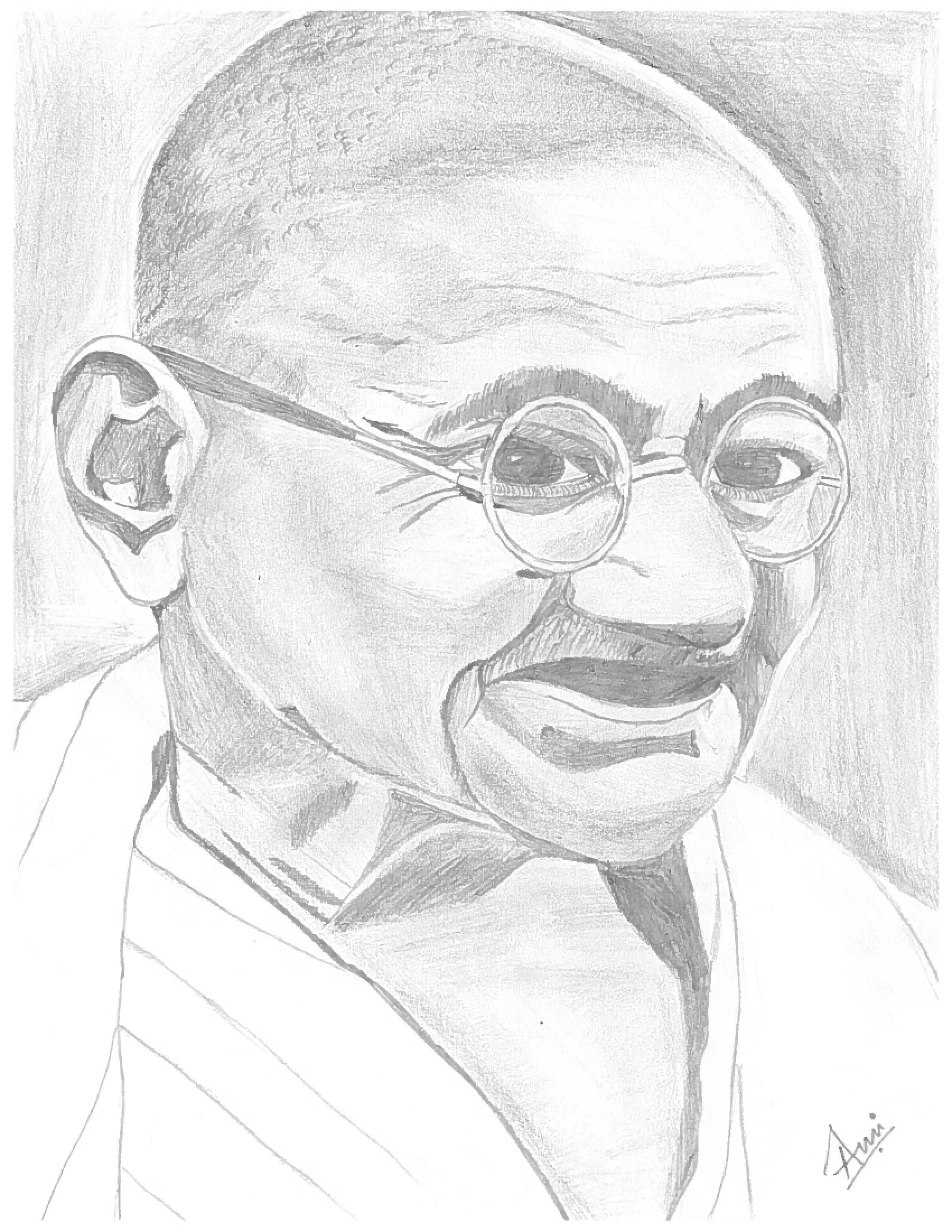 2550x3300 mahatma gandhi pencil art pencil art, sketches, art - Gandhi Pencil Drawing