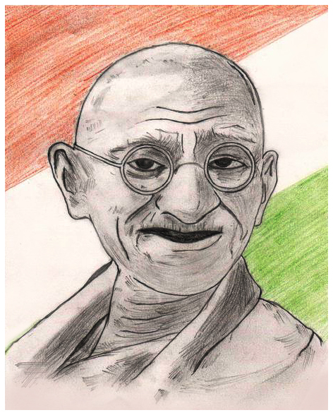 472x588 mahatma gandhi drawing, pencil, sketch, colorful, realistic art - Gandhi Pencil Drawing