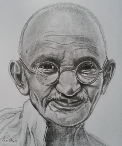 Gandhi Pencil Drawing at PaintingValley.com | Explore collection of ...