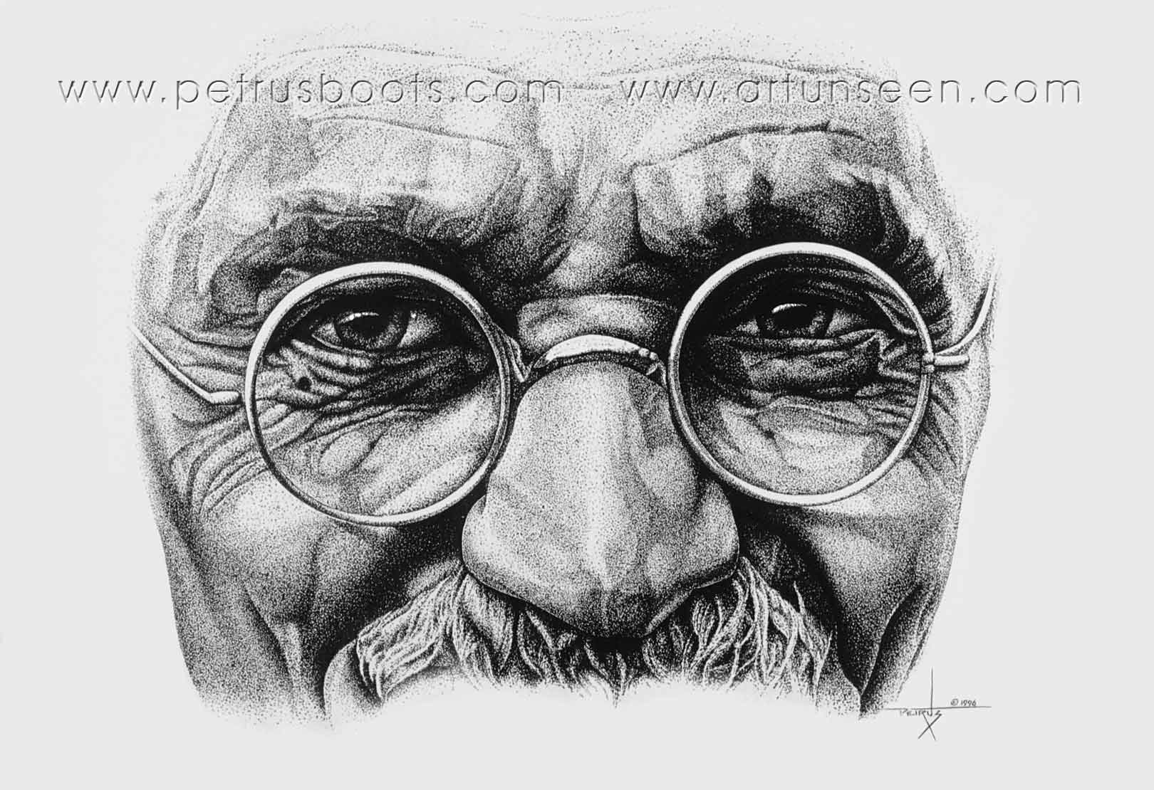 1620x1110 gandhi - Gandhi Pencil Drawing