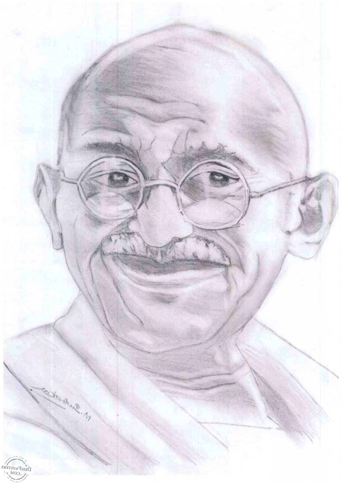 Gandhiji Drawing at PaintingValley.com | Explore collection of Gandhiji ...