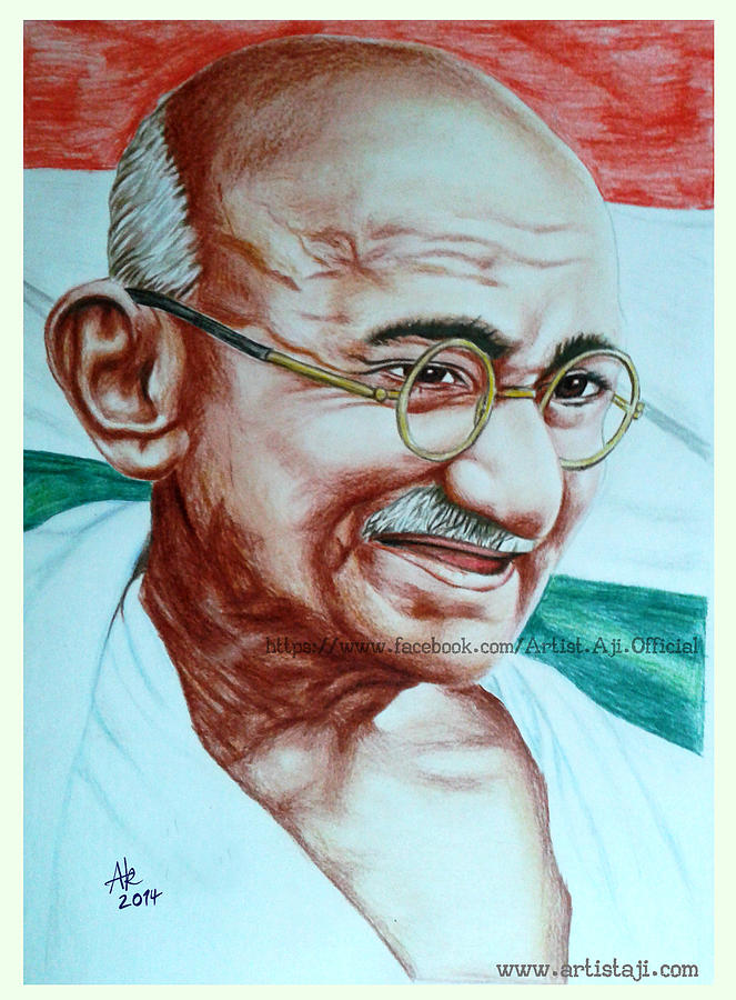 663x900 Gandhiji Drawing - Gandhiji Drawing
