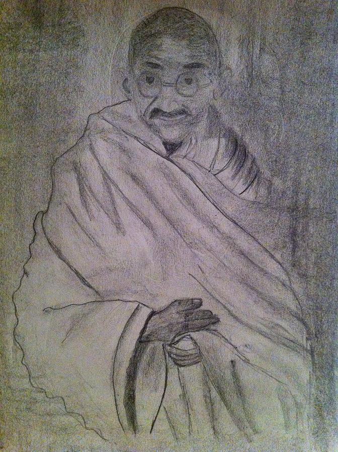 672x900 Gandhiji Drawing - Gandhiji Drawing