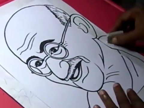 480x360 How To Draw Mahatma Gandhi Drawing Step - Gandhiji Drawing