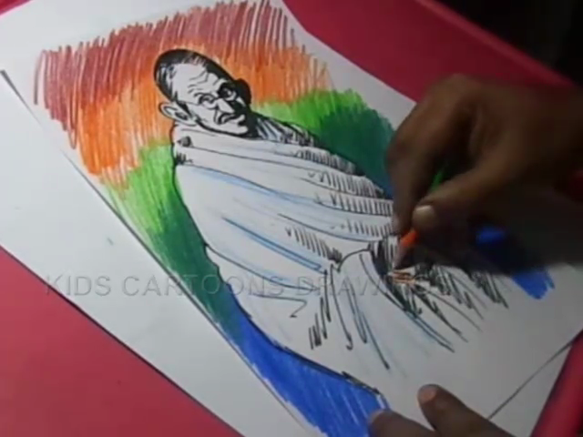 640x480 Kids Cartoon Drawings How To Draw Gandhiji Drawing - Gandhiji Drawing