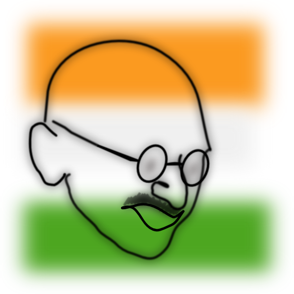 600x600 Gandhi Clip Art - Gandhiji Drawing