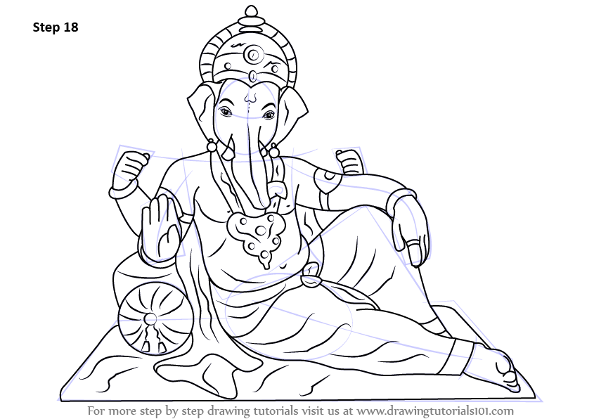 845x596 learn how to draw ganesh ji - Ganesh Drawing
