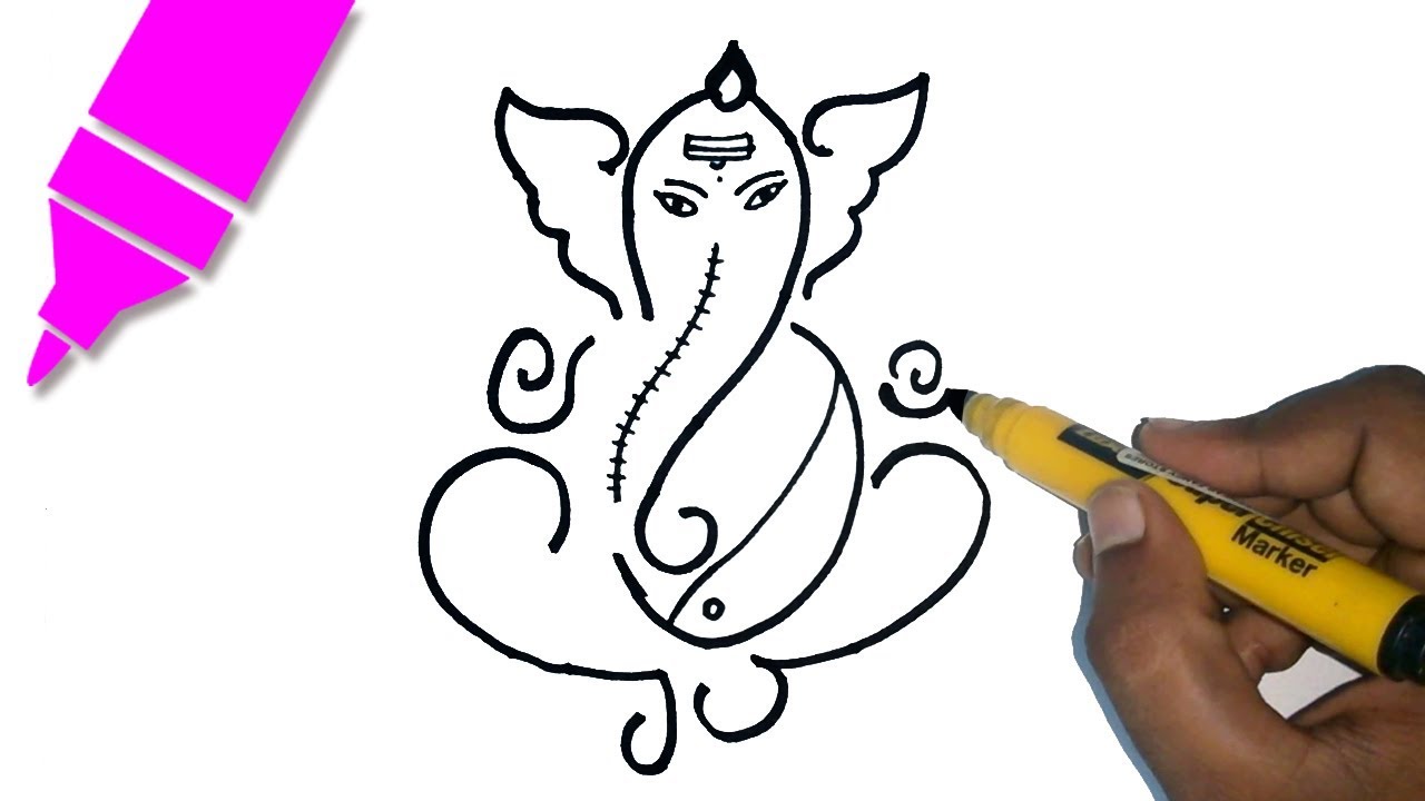 1280x720 Learn How To Draw Ganesha Drawing - Ganesh Drawing