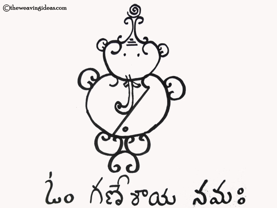 550x413 telugu alphabet ganesh drawing - Ganesh Drawing