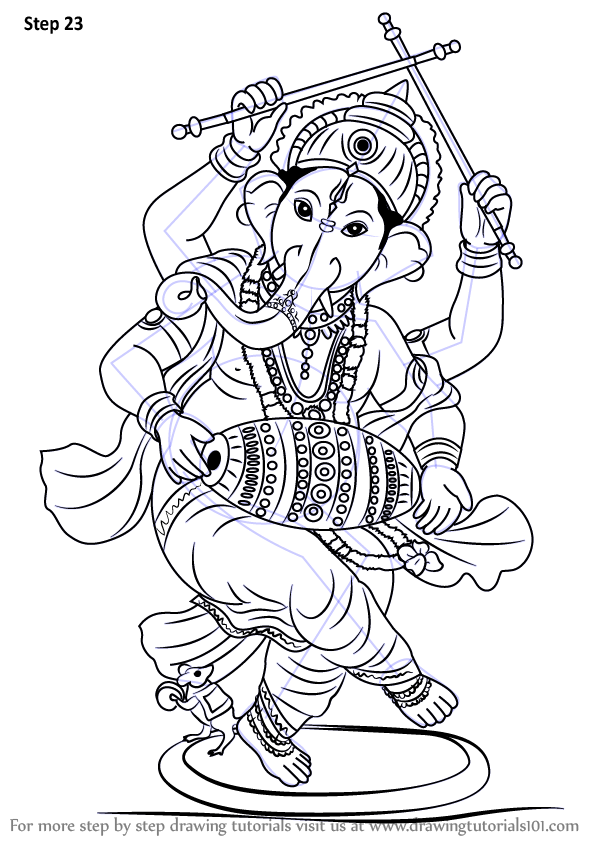 596x844 Learn How To Draw Lord Ganesha - Ganesh Drawing Images