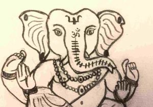300x210 of ganesha shadow of lord ganesh drawing on paperboard use some - Ganesh Drawing Images