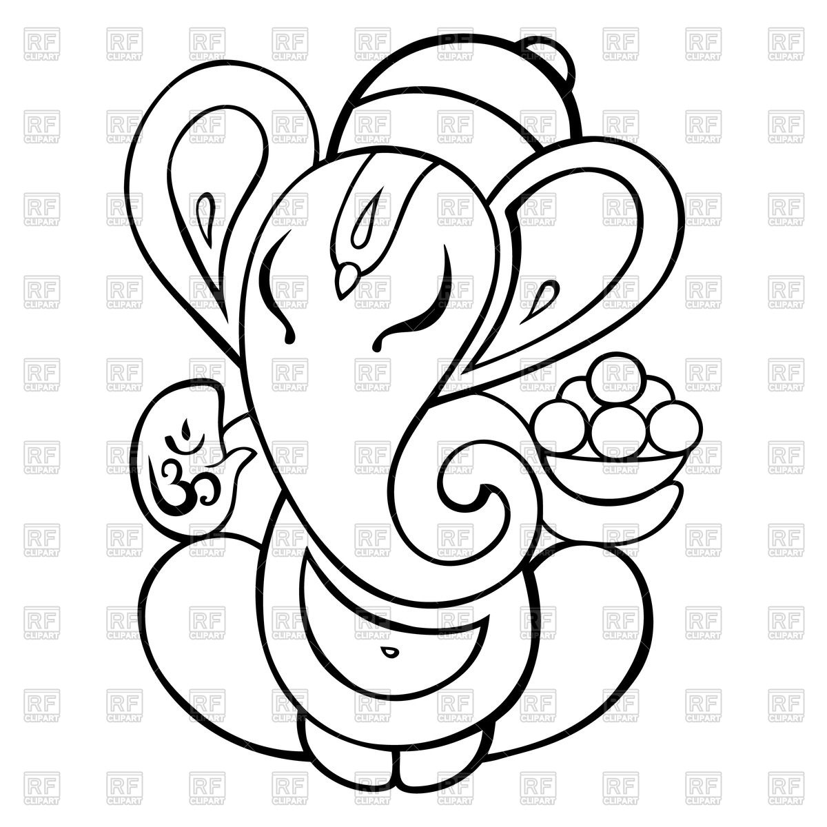 1200x1200 drawing pictures of lord ganesha outline of lord ganesha vector - Ganesh Drawing Outline