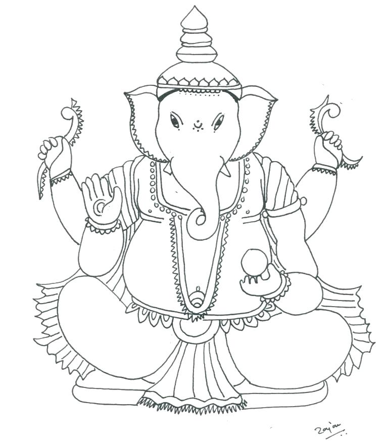 Ganesh Drawing Outline at PaintingValley.com | Explore collection of ...