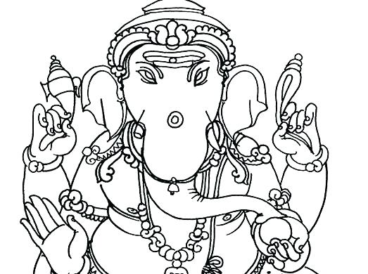 523x390 Ganesha Coloring Pages Pictures Free Outline Download Clip Art - Ganesh Drawing Outline