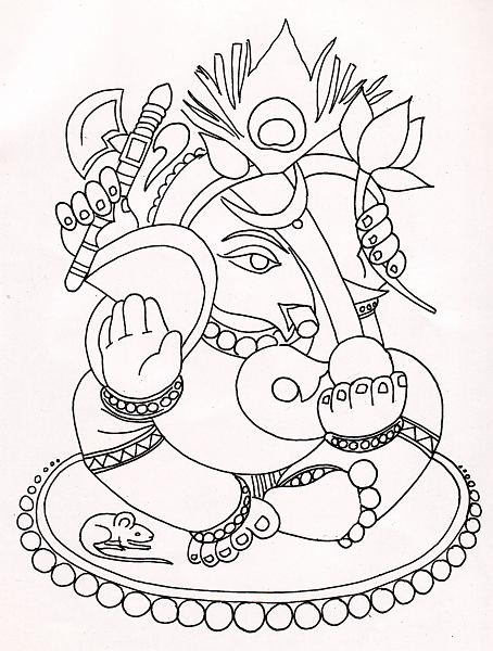 454x600 huge collection of 'ganesh drawing outline' download more than - Ganesh Drawing Outline