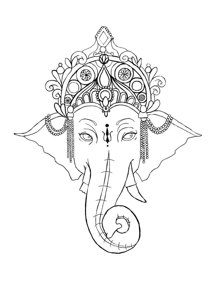 752x1063 ganesh outline tattoo simple ganesha tattoo christmas - Ganesh Drawing Outline