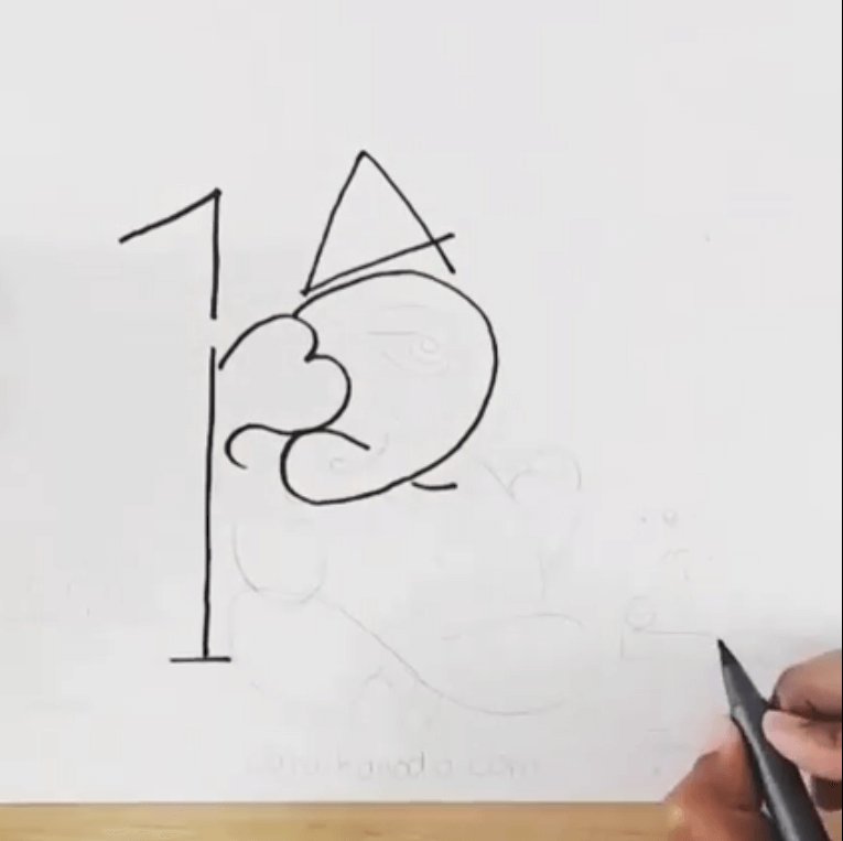 765x763 can you draw ganpati using numbers this artist shows you - Ganesh Drawing Pictures