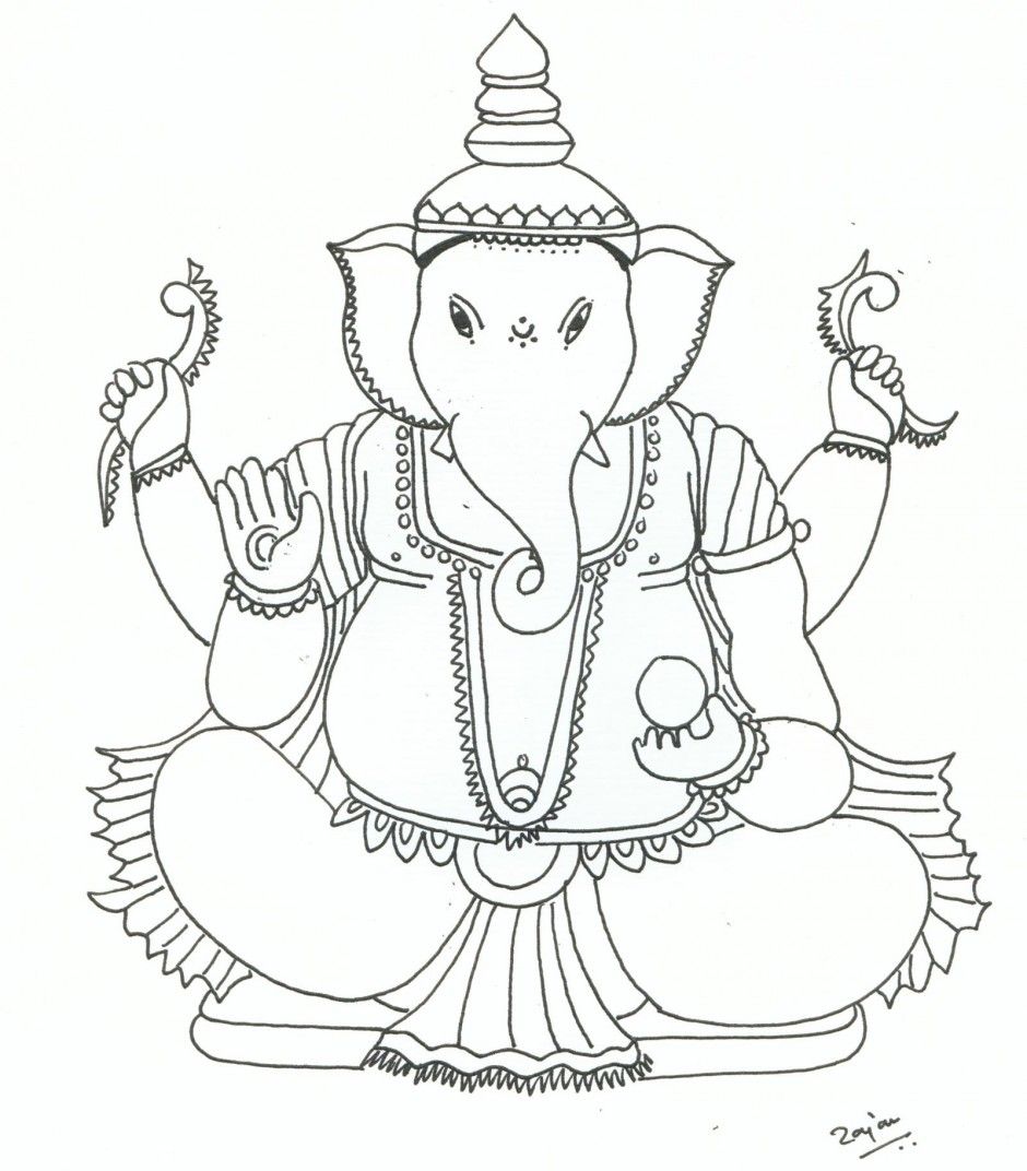 940x1072 ganpati coloring pages with ganesh drawing ganesh drawing outline - Ganesh Drawing Pictures