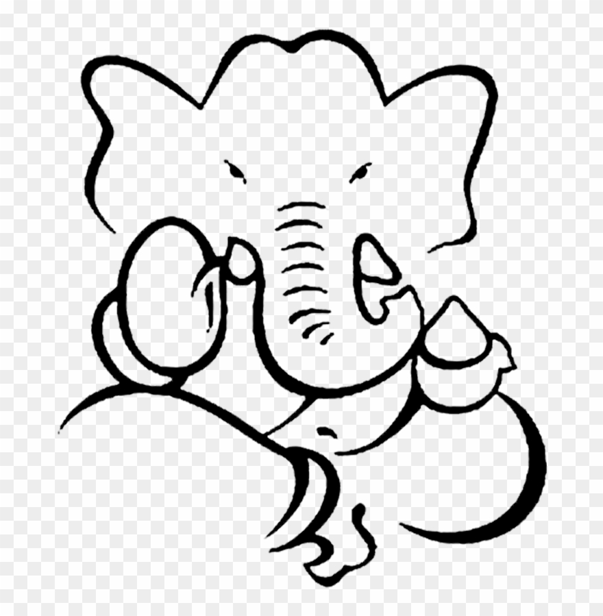 880x899 Drawing Ganesh Elephant Clipart - Ganesh Drawing Pictures