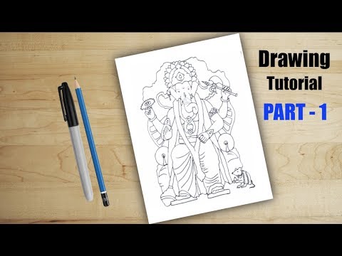 480x360 how to draw lalbagh raja ganpati step - Ganesh Drawing Simple