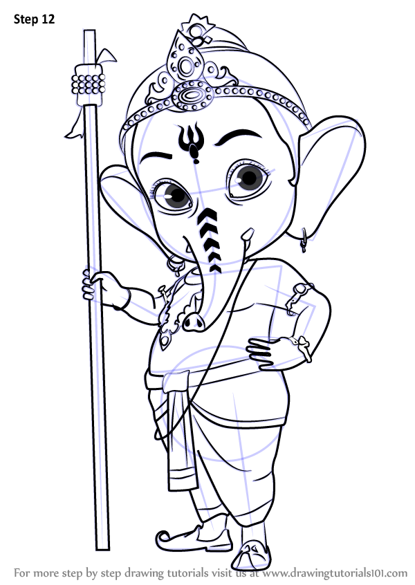 600x846 Learn How To Draw Bal Ganesh - Ganesh Drawing Simple