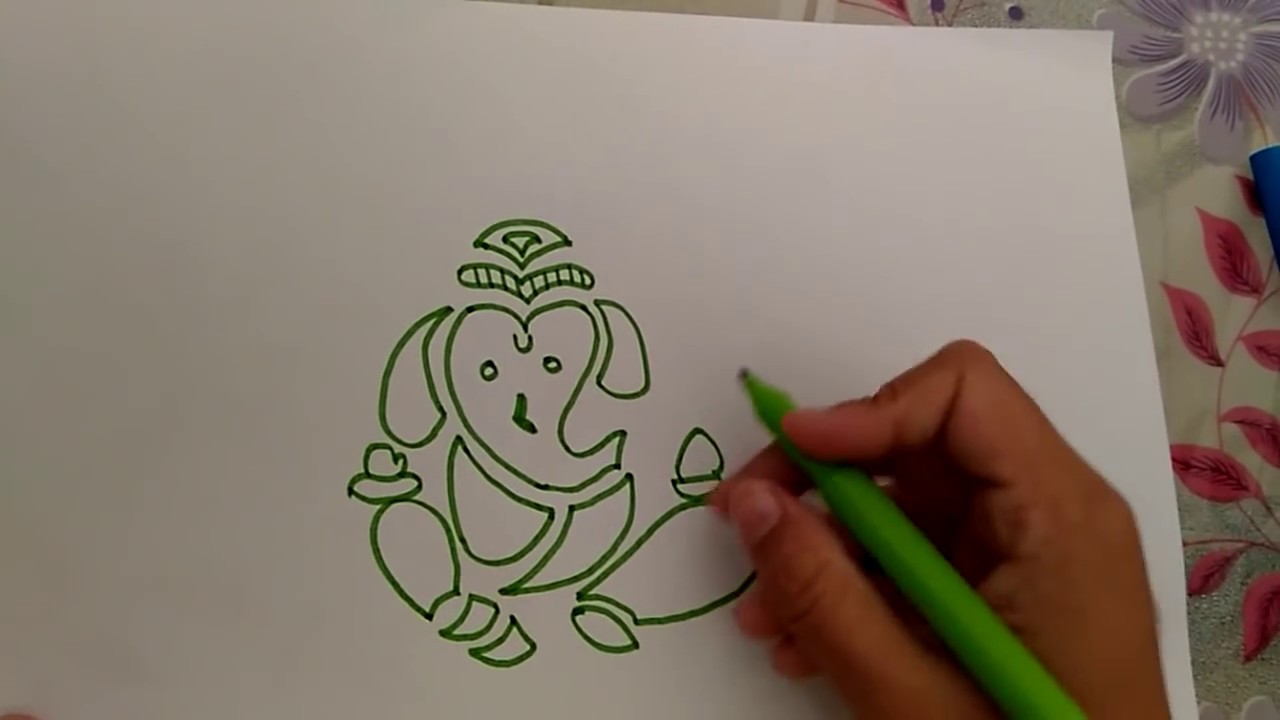1280x720 A Simple Ganesh Drawing - Ganesh Drawing Simple