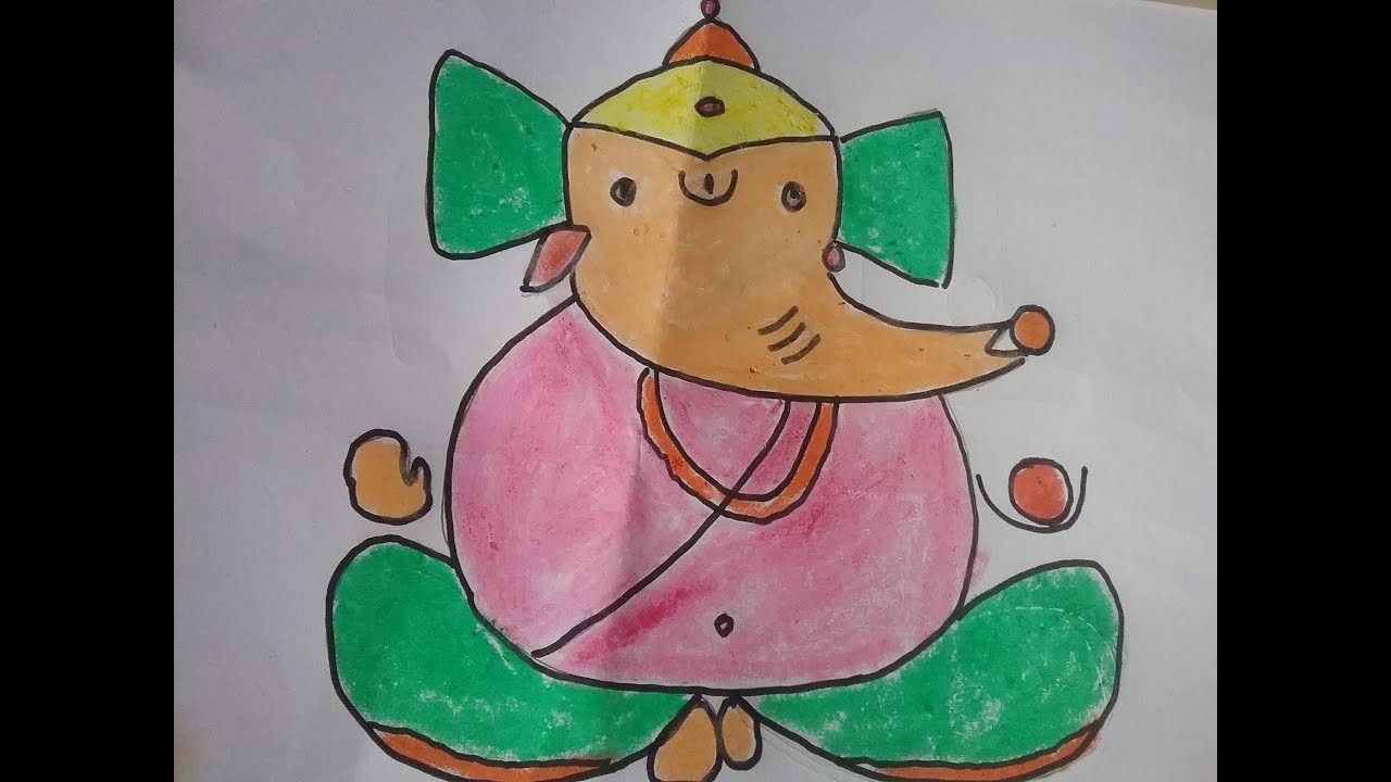 1280x720 Lord Ganesh Drawing For Kids, Simple Ganesha Drawing For Kids - Ganesh Drawing Simple