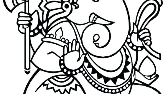 570x320 Coloring Pages Online Unicorn Printable Mandala Disney For Adults - Ganesh Drawing Simple