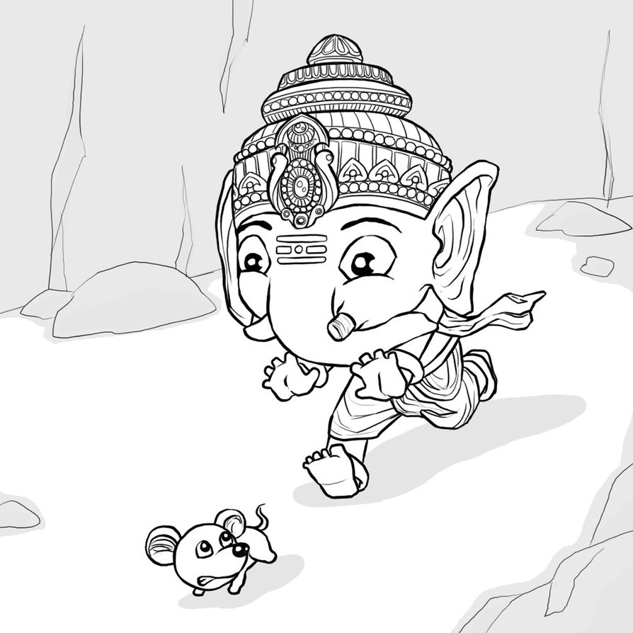 894x894 Easy Draw Cute Ganesha Drawing - Ganesh Ji Drawing