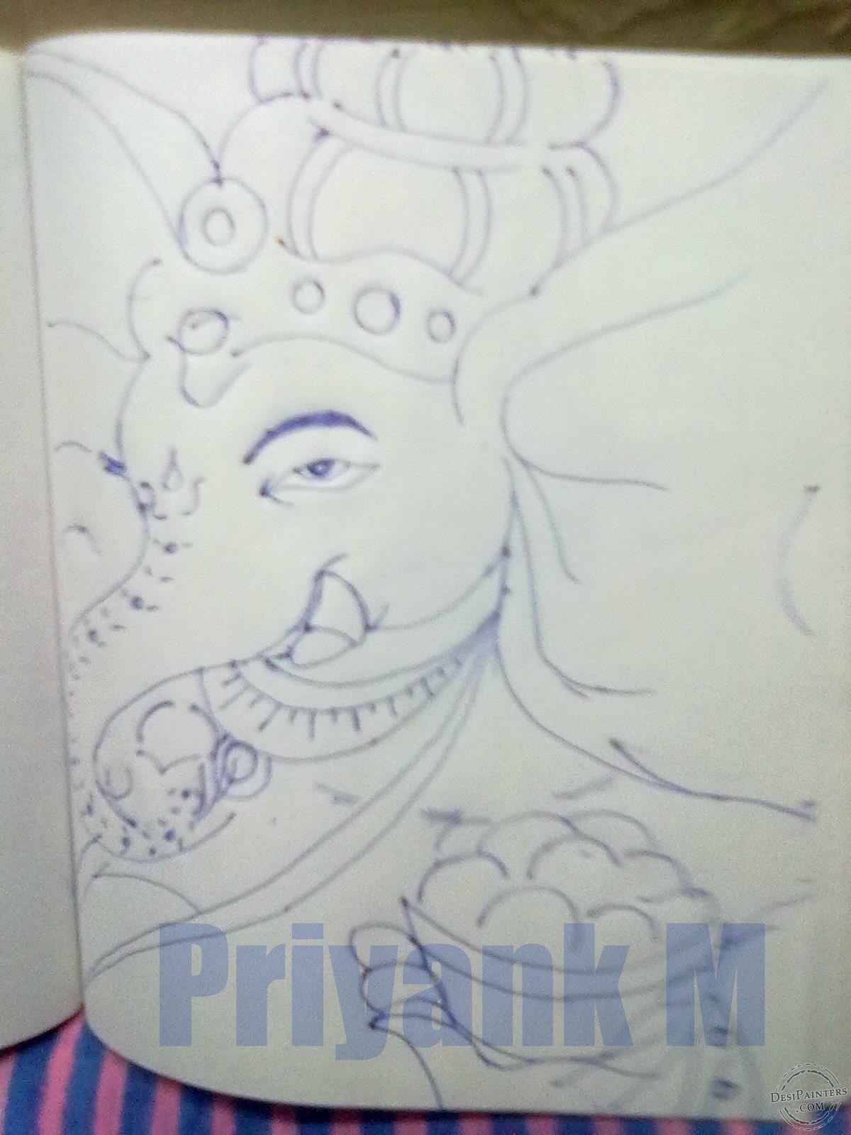 1200x1600 Ganesh Ji Ink Drawing - Ganesh Ji Drawing