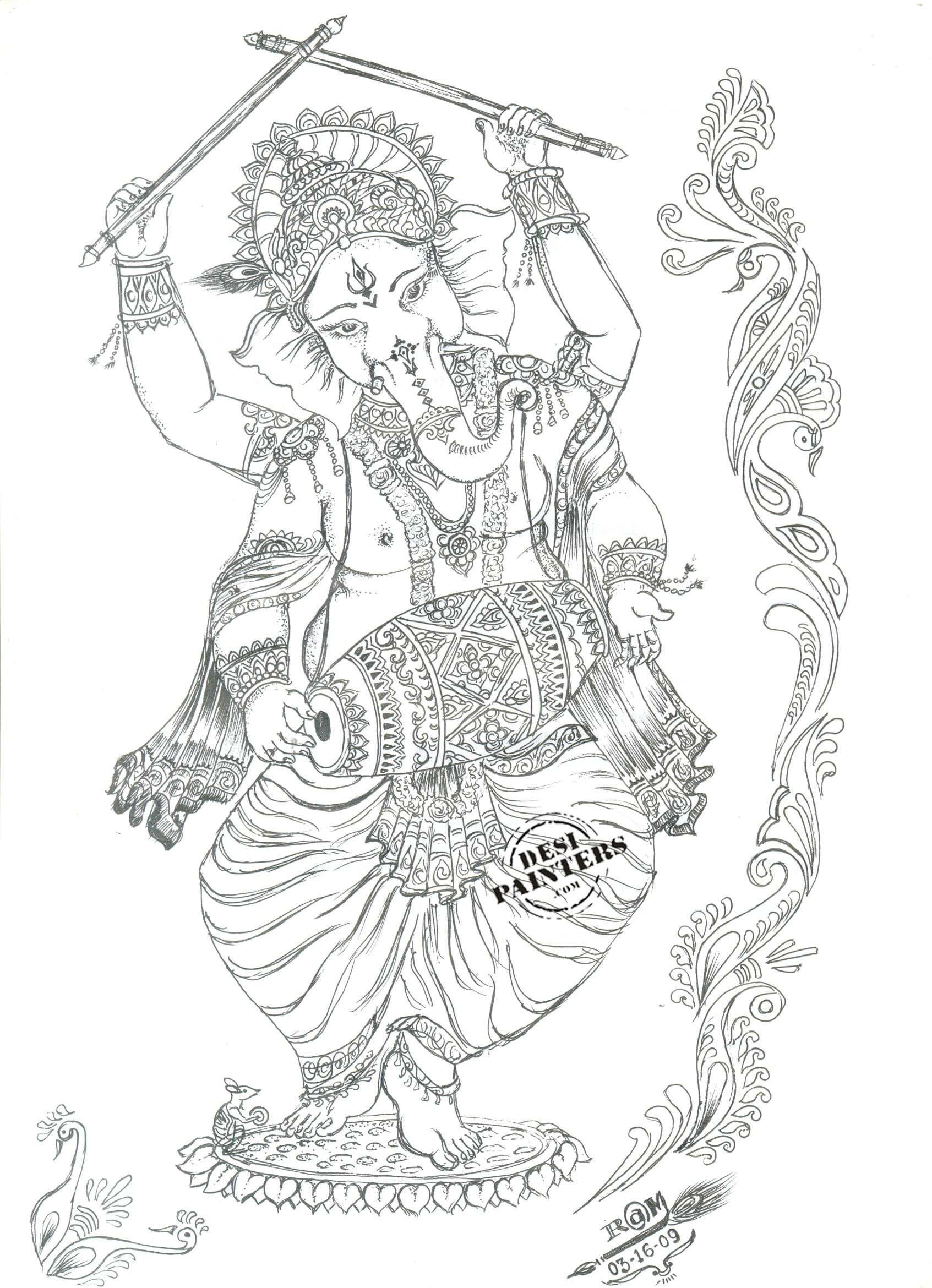 1693x2340 Simple And Easy Drawing Of Ganesh Ji Hindu Free Coloring Pages - Ganesh Ji Drawing
