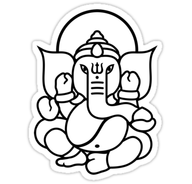 375x360 Hd Drawing Ganesha Transparent Png Clipart Free Download - Ganesh Line Drawing