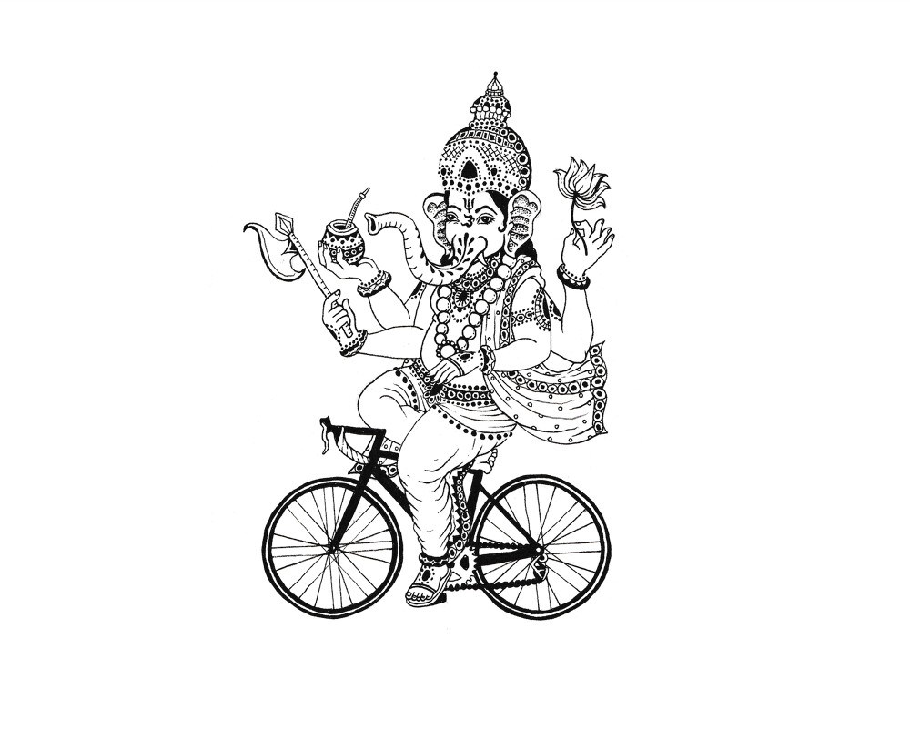 1000x802 Leaf Ganesh Ji Drawing - Ganesh Line Drawing