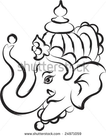 365x470 Simple Ganesh Line Drawings - Ganesh Line Drawing